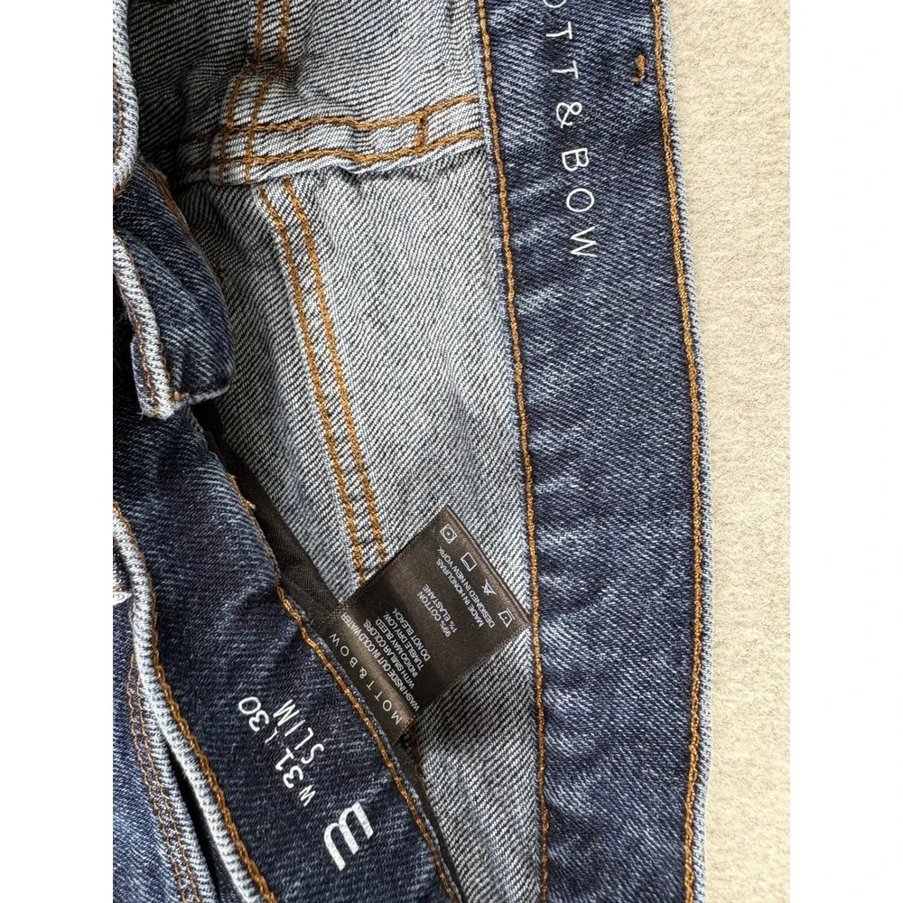 Mott & Bow Slim Fit Jeans Mens 31x30 Blue Denim Premium Stretch Workwear Outdoor